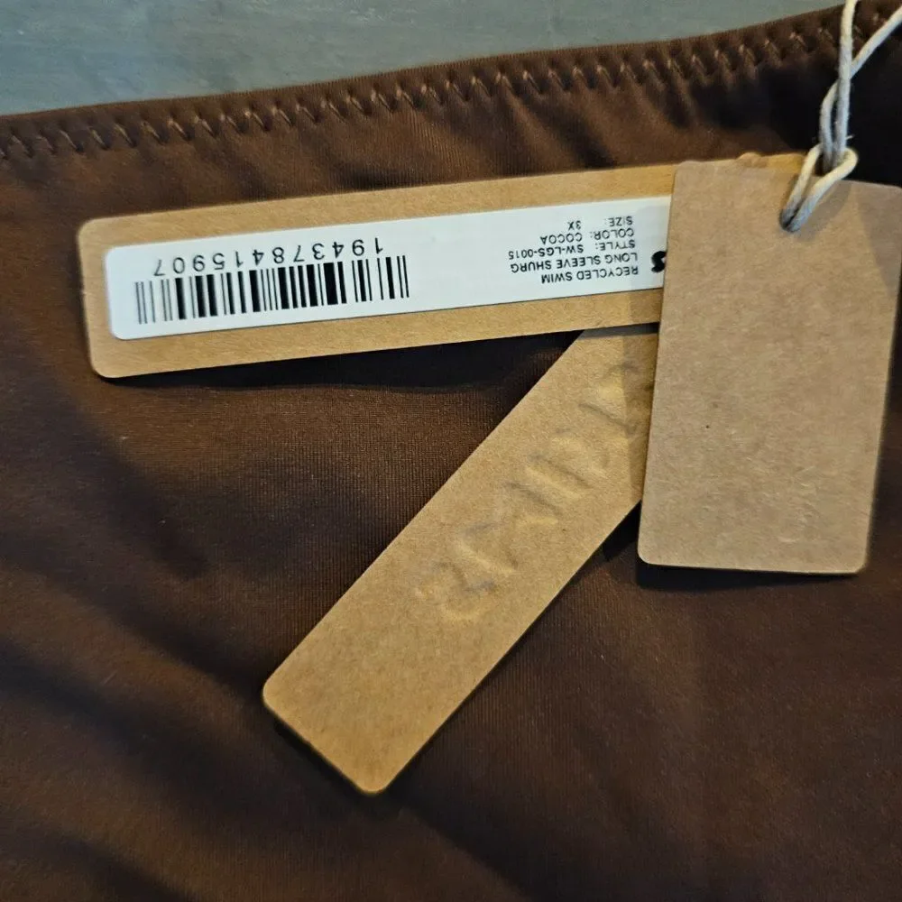 SKIMS Women's Cocoa Signature Swim Long Sleeve Shrug Size 3X
